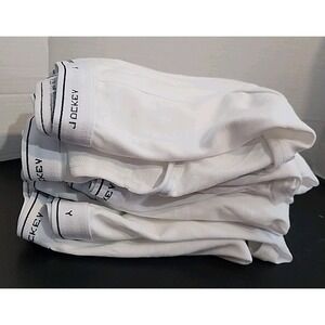 10 Pair Jockey Mens Classic Knit Full-Rise Briefs 100% Cotton White Size 52 NEW